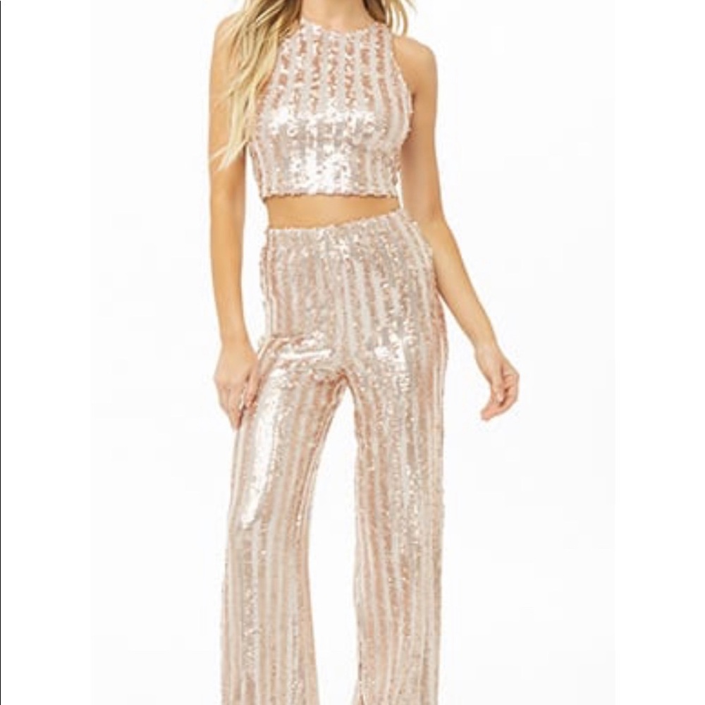 Forever 21 sequin two piece outfit